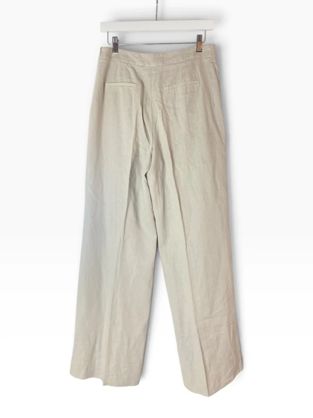Zara Linen Blend Pareo Wrap Wide Leg Pants Light Beige Size M